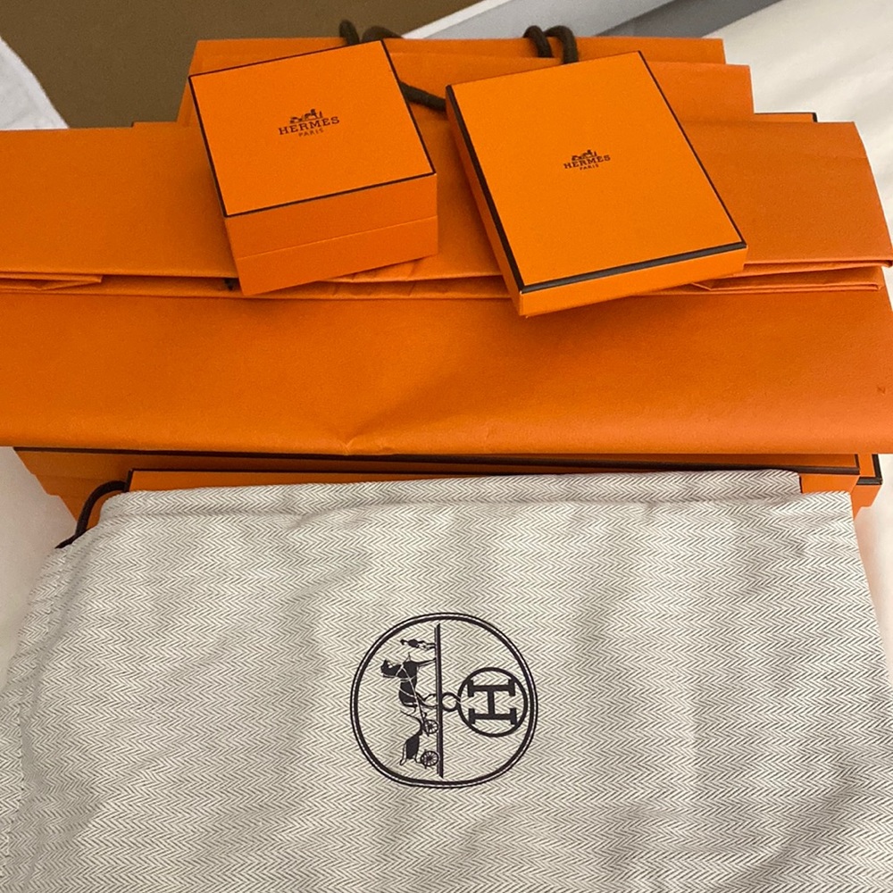 Empty Hermes Boxes and Shopping Bags